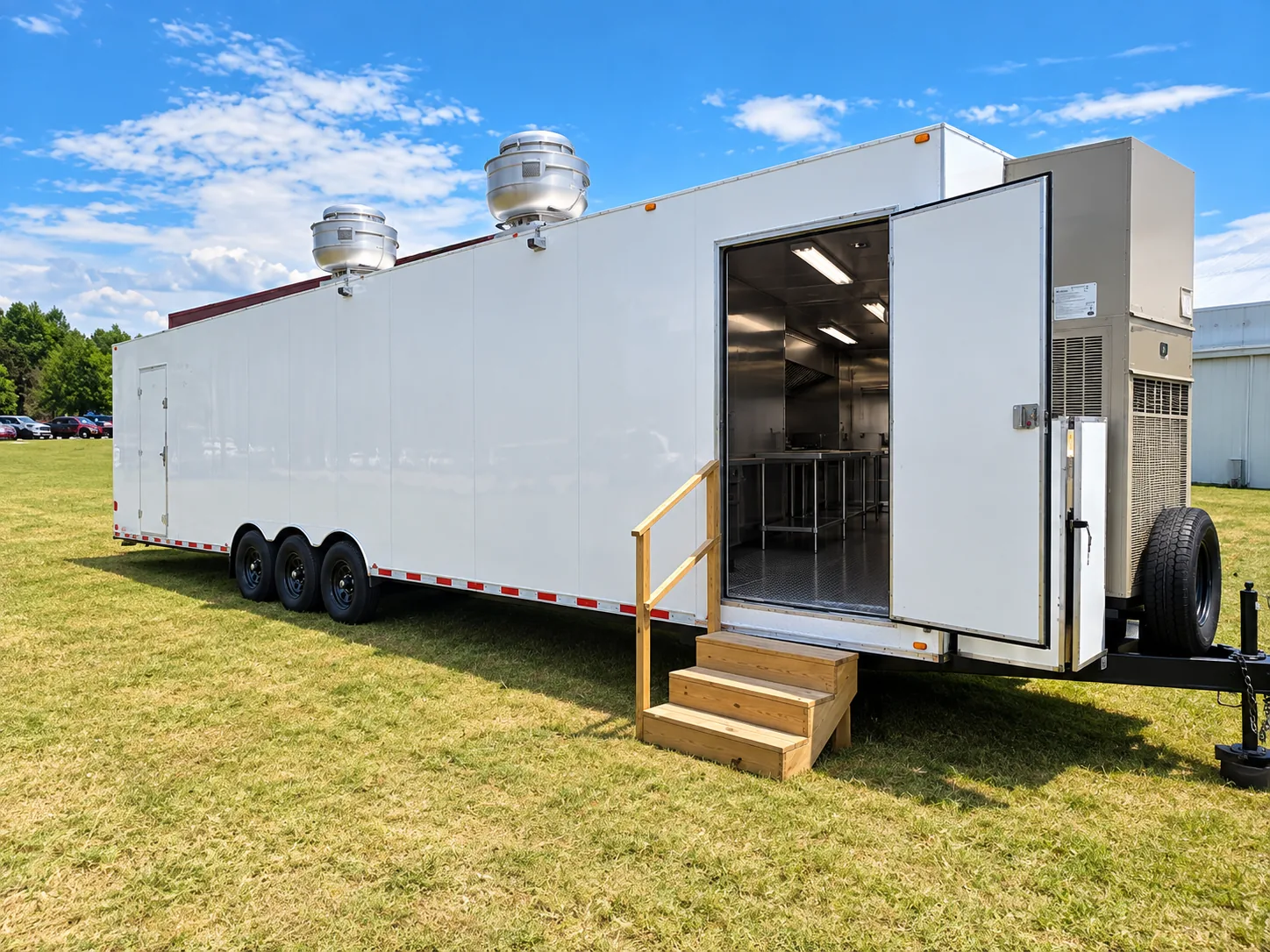 Mobile kitchen combination trailer, exterior